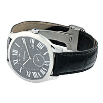 カルティエ Cartier ドライブ ドゥ カルティエ WSNM0009 ブラック文字盤 SS/革 メンズ腕時計 自動巻き 男性 紳士_画像8