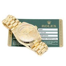 ロレックス ROLEX デイデイト 118238A 金無垢 10Pダイヤ 彫りコンピューター文字盤 ランダム メンズ腕時計 自動巻き 169.85g K18YG_画像9