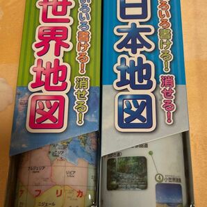 新品　デビカ 地図 世界地図 いろいろ書ける消せる世界地図 ＆日本地図　セット