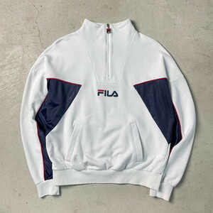 FILA フィラ スウェットシャツ ハーフジップ ジャージ切り替え メンズM相当