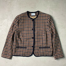 70～80年代 USA製 PENDLETON ペンドルトン ウール テーラードジャケット チェック柄 レディースM-L相当_画像1