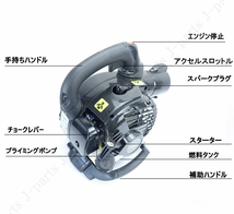 小型 軽量 エンジン式 ブロワー ブロアー 2サイクル 強力 排気量25.4cc ハンディタイプ 落ち葉 吹き飛ばし 庭園 落ち葉 掃除 クリーナー_画像3