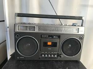 YU-2246　希少 SONY CF-6300 ラジカセ FRONT LOADING STEREO ラジオカセットレコーダー AM FM ステレオ 昭和レトロ 当時物　現状　ヤ/100