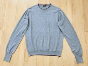 【良品】JOHNSMEDLEY★コットンハイゲージニット★グレー★M★英製