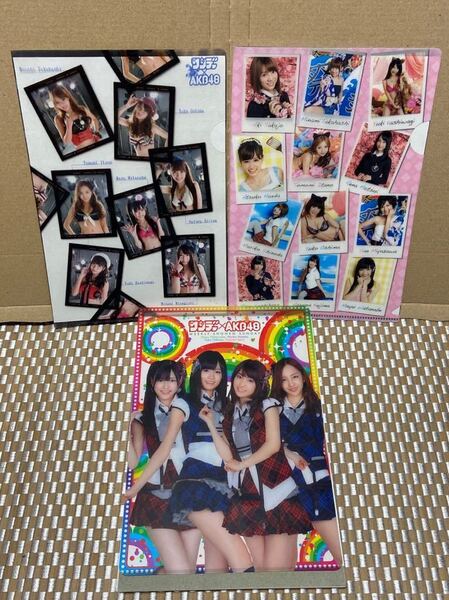 3枚セット サンデー×AKB48 クリアファイル、下敷き(約21cm×15cm)神7時代 (393)