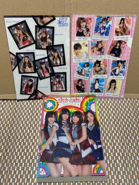 3枚セット　サンデー×AKB48 クリアファイル、下敷き（約21cm×15cm）神7時代　（393）