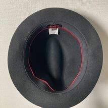 Borsalino ボルサリーノ ウールフェルトハット 中折れハット イタリア製 ブラック メンズ 61サイズ 帽子_画像7