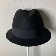 Borsalino ボルサリーノ ウールフェルトハット 中折れハット イタリア製 ブラック メンズ 61サイズ 帽子_画像5