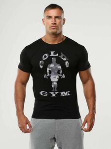 ★ゴールドジム Tシャツ Sサイズ ブラック迷彩◆GOLDGYMGOLDS GYMGOLD'S GYM筋トレボディビル