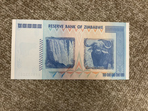 保証書付！！100兆ジンバブエドル 5枚 ジンバブエ 紙幣 ZIM BOND DOLLARS ハイパーインフレ 外貨 ズンバブエドル コレクション 高騰 J-2_2_画像2