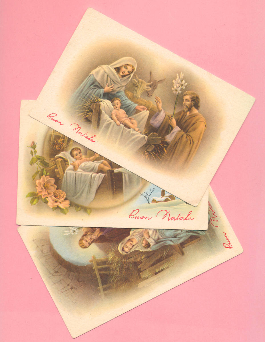 Vintage Postkarten (20) H33 ◆ Set von 3 Weihnachten Neujahr Christus Frankreich Deutschland Belgien Italien England Postkarten, Antiquität, Sammlung, Verschiedene Waren, Postkarte