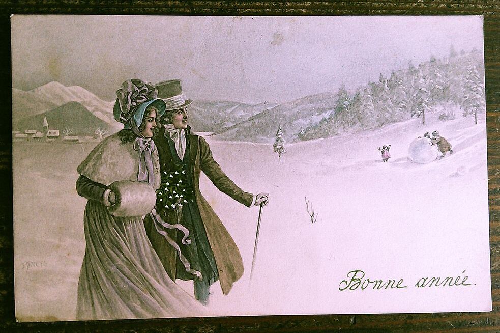 Ilustración (6) H33◆VKVienne Navidad Año Nuevo Postal antigua Francia Alemania Bélgica Postal vintage, antiguo, recopilación, bienes varios, Tarjeta postal