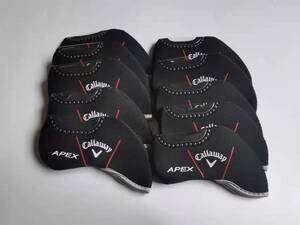 アイアンカバー 窓付 着脱らくらく 10個セット Callaway APEX 黒