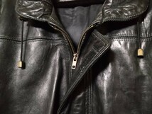 VIANUOVA　ラムレザー　羊革　XL レザーコート　本革　PELLE ペレ　レザージャケット　ブラック　黒　ビッグサイズ　大きい　Leather　_画像4