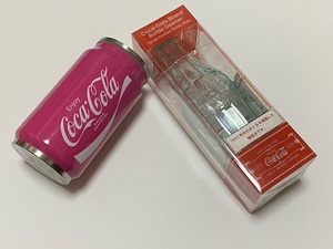 Coca-Cola コカ・コーラ ステンレス製真空断熱 マグボトル ストロー + ボトル型 栓抜き 計2点 展示未使用品