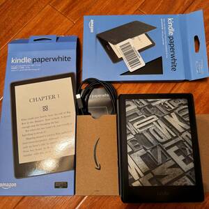 Amazon Kindle Paperwhite 第11世代 WIFI 8GB 広告なしモデル ブラック Kindle　純正カバー付き！