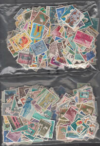日本切手：封書10円時代の記念大型切手使用済（紙付,棒消、波消なし約100g袋は除く、約2000枚）