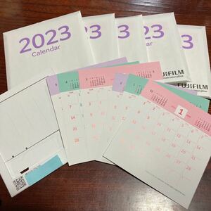 2023卓上カレンダー 5個セット★シンプルタイプ★パステルカラー　ピンク　パープル　グリーン　ホワイト　ノート　スケジュール管理