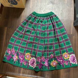 90S KENZO ニットスカート 花柄 