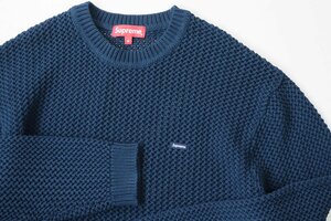 Supreme ◆22SS Open Knit Small Box Sweater セーター ネイビー M コットン 透かし編み ニット ボックスロゴ シュプリーム 1円～ ◆ZJ2