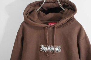 Supreme ◆19AW Bandana Box Logo Hooded Sweatshirt フーディー スウェット ブラウン M カナダ製 ボックスロゴ シュプリーム 1円～ ◆ZJ3