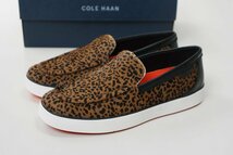 ★未使用 COLE HAAN ◆ スリッポン ブラウン 23cm ハラコレザー アニマル柄 チータープリント ローファー スニーカー コールハーン ◆E-1_画像1