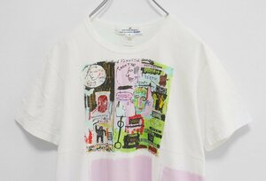 COMME des GARCONS SHIRT ◆ JEAN MICHEL BASQUIAT Tシャツ 白 Mサイズ 半袖 カットソー バスキア コムデギャルソン シャツ ◆K2H