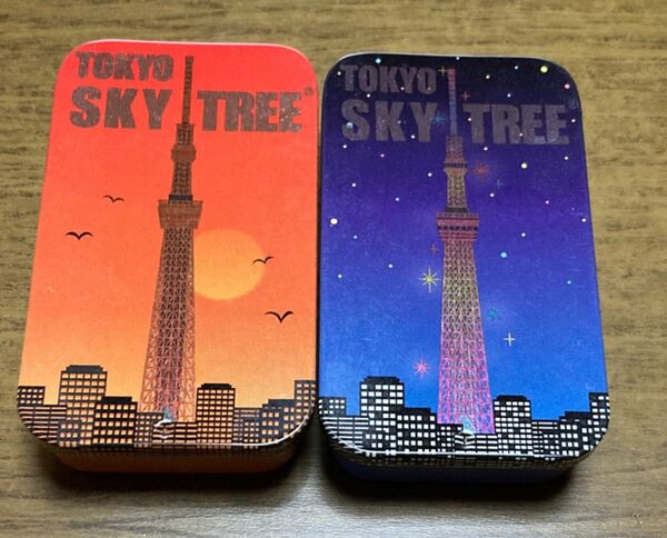 東京スカイツリー　TOKYO SKY TREE お菓子缶　タブレット缶　2個　缶のみ　