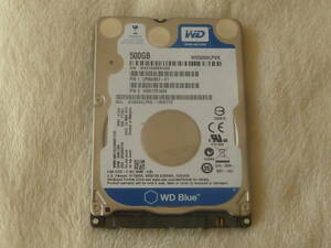 【中古、使用時間2404H】 2.5吋500GB HDD　S-ATA ★W・D WD5000LPVX 7mm　No231203