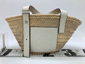 ロエベ LOEWE 美品　バスケットバッグ スモール (ヤシの葉&カーフ) トートバッグ