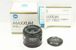 【適格請求書発行】良品 MINOLTA ミノルタ MAXXUM AF 28mm F2.8 SONY ソニー αマウント 単焦点レンズ 元箱付【アルプスカメラ】231213g