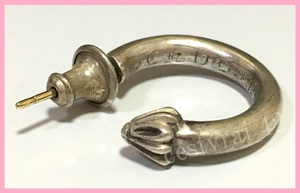 Chrome Hearts クロムハーツ プレーンフープ ピアス 片耳 1995 925 14K シルバー アクセサリー ジュエリー 銀製品 現状品!!