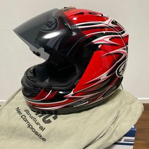 美品　アライArai RX7 RR5 ランディレプリカ 55-56 Sサイズ　フルフェイスヘルメット RX-7 赤　レッド　RED 30代女性使用品