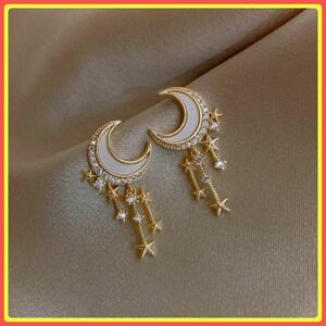 [ safety anonymity delivery ] earrings Gold three day month zinc alloy great popularity rhinestone earrings earrings #C171-2