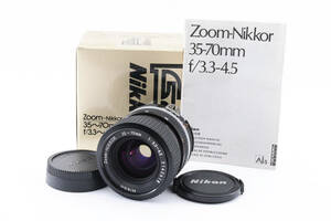  ★外観美品★Nikon ニコン　Ai-s Zoom-NIKKOR 35-70mm f3.3-4.5 キャップ　元箱　説明書付き #088