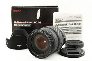  ★美品★ SIGMA シグマ 18-200mm F3.5-6.3 DC OS HSM キャノン CANON　フード　元箱　説明書付き #074