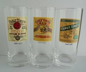激レア 非売品 EARLYTIMES アーリータイムズ クラッシック ラベル トールグラス 3種 グラス タンブラー サントリー 未使用 保管品 