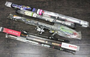 【行董】AZ000ABH0F 釣り竿まとめ RYOBI リョービ ワイドレンジ XS TYPE- 330 METALCIA 潮磯 カーボン磯玉 万能ビシ 等 釣り用品 現状品