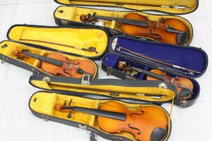 【行董】AF000ABC04 おまとめ4点 KISO SUZUKI VIOLIN 木曽 鈴木バイオリン 中古 現状品 3/4 1/16 1/8 1/4 弦楽器