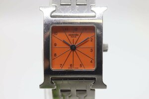 【ト足】CO365CAA87 エルメス HERMES Hウォッチ HH1.210 クォーツ レディース 腕時計 オレンジ文字盤