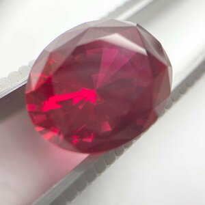 *rm) 合成ルビー 再結晶ルビー Ruby 5.85ct 12mm×10mm ルース 色石 裸石 オーバルカット ※中古 鑑別書有 ゆうパケット300円