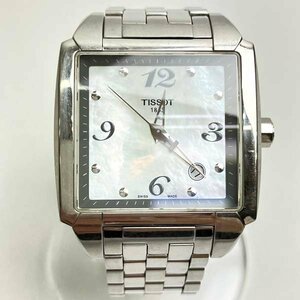 ｔ）ティソ TISSOT 腕時計 T005510A スクエアケース シェル文字盤 腕回り約17.5cm ブランド品 中古