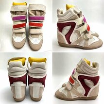 e)イザベルマラン ISABEL MARANT ハイカットスニーカー インヒール サイズ36 約23cm程 レディース 靴 中古_画像2