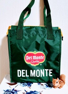 即決 新品 非売品 デルモンテ DEL MONTE ノベルティ エコバッグ 折り畳み 携帯 ハンドバッグ 鞄 可愛い トマト柄 綺麗なグリーン 緑 翠 碧