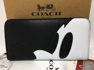 【未使用・送料無料】COACH ミッキー 長財布★ラウンドファスナー★コーチ★F54000横顔