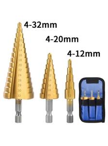 ステップドリル　三点セット　袋付き　３２mm 20mm 12mm A1