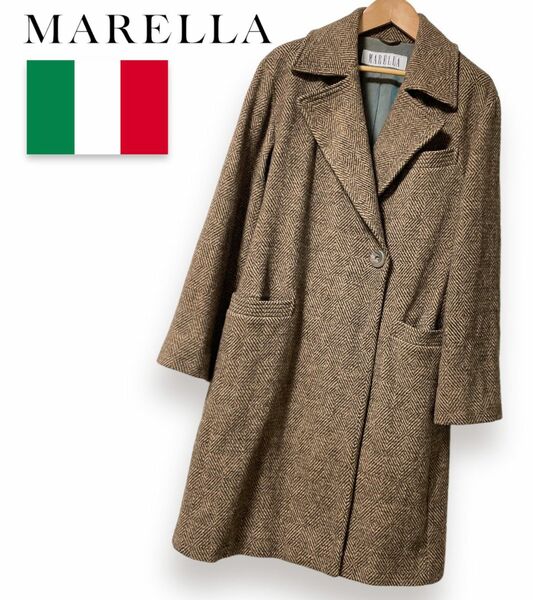 MARELLA マレーラ ヴァージンウール コート イタリア製 チェスターコート ロングコート