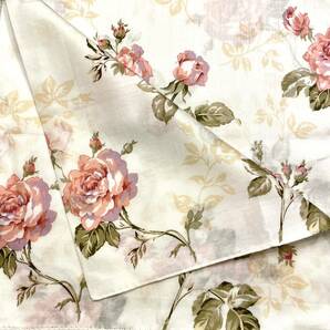 未使用 大判 ハンカチーフ ピンクのバラ模様 ローラアシュレイ の画像5