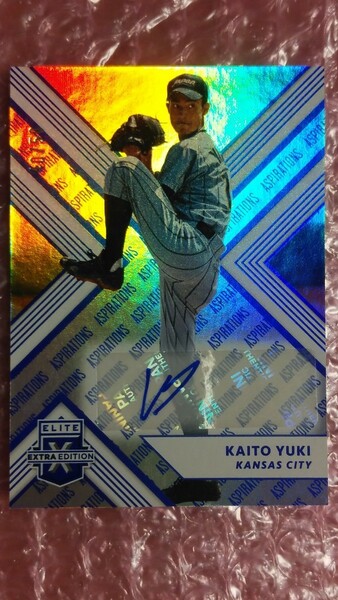 送料込即決 50枚限定 2018 Panini Elite Extra Edition Aspirations Blue Autographs No.197 Kaito Yuki 結城海斗 直筆サインカード 