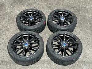 中古美品 サマータイヤ4本 レイズ グラムライツ 57 トランセンド 18x7.5J ET50 PCD100 5穴 225/40R18 92W ヨコハマ アドバン デシベル V552